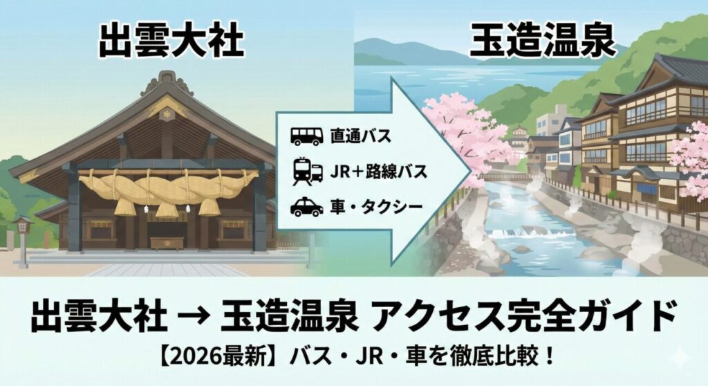 出雲大社〜玉造温泉のアクセス完全ガイド！バス・JR・車を徹底比較