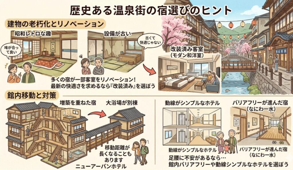 老朽化と移動の手間