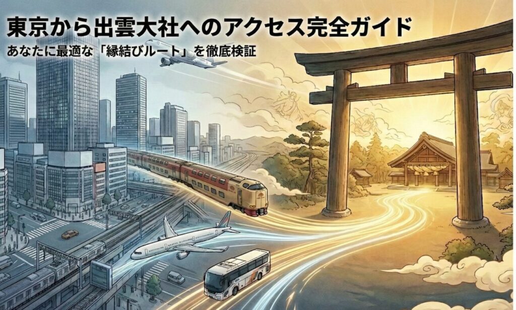 東京から出雲大社へのアクセス完全ガイド|最速・最安・情緒、あなたに最適な「縁結びルート」を徹底検証