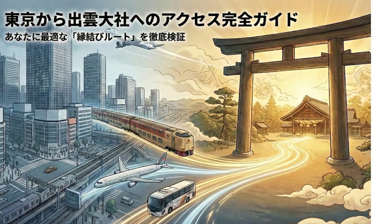 東京から出雲大社へのアクセス完全ガイド|最速・最安・情緒、あなたに最適な「縁結びルート」を徹底検証