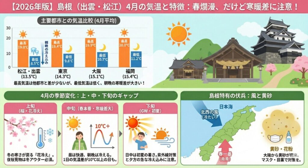 島根(出雲・松江)4月の気温と特徴