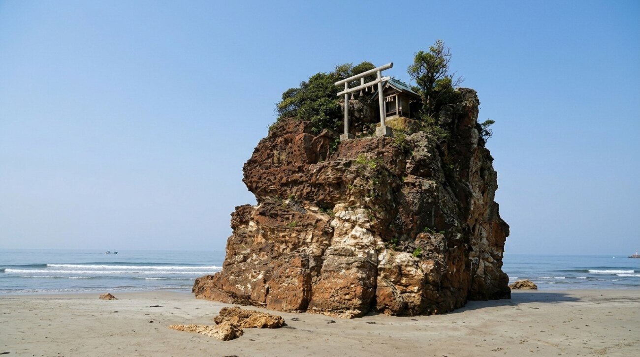 稲佐の浜 弁天島 昼