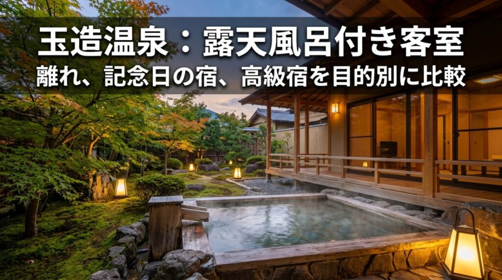 玉造温泉の露天風呂付き客室おすすめ5選｜離れ・記念日・高級宿を 出雲在住ライターが目的別に比較