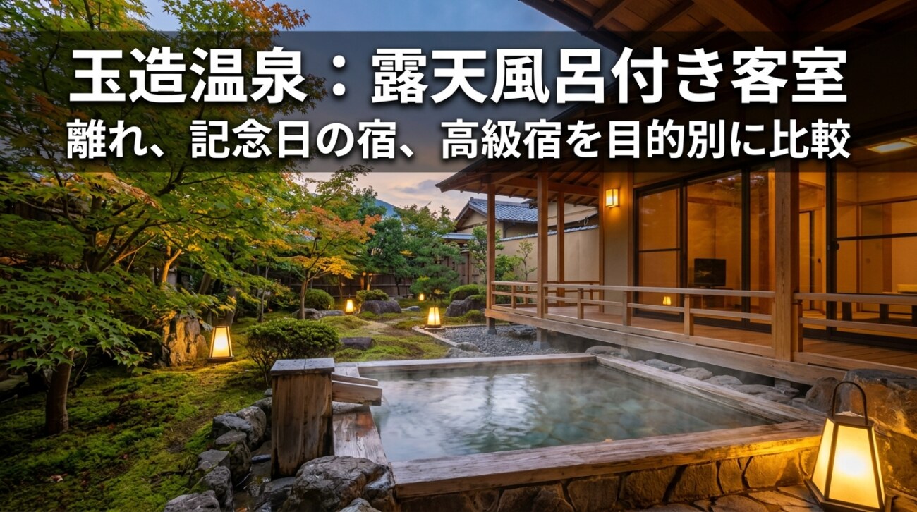 玉造温泉の露天風呂付き客室おすすめ5選｜離れ・記念日・高級宿を 出雲在住ライターが目的別に比較