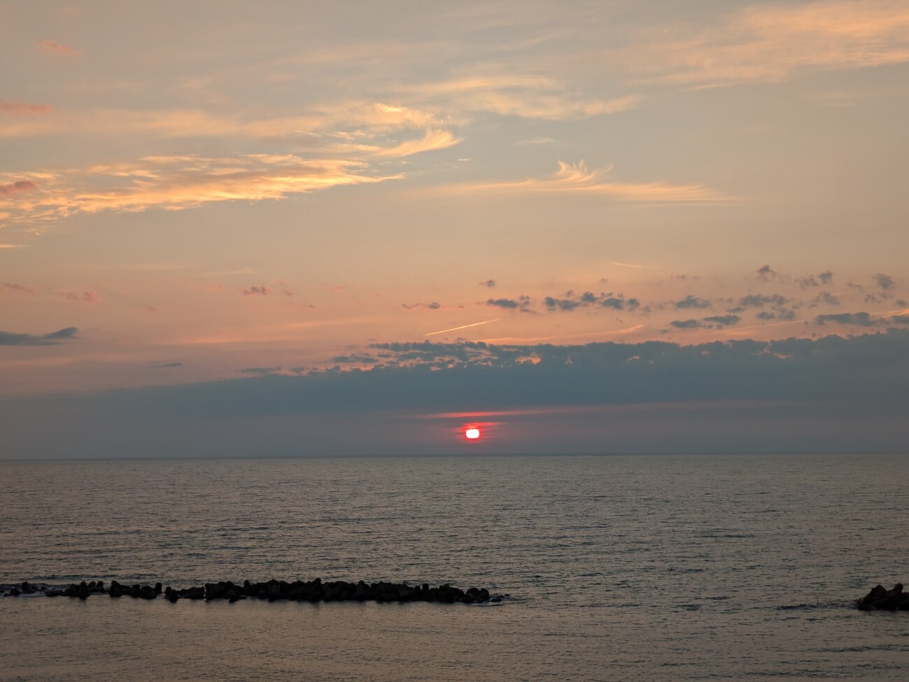キララ多伎から見る日本海の夕日