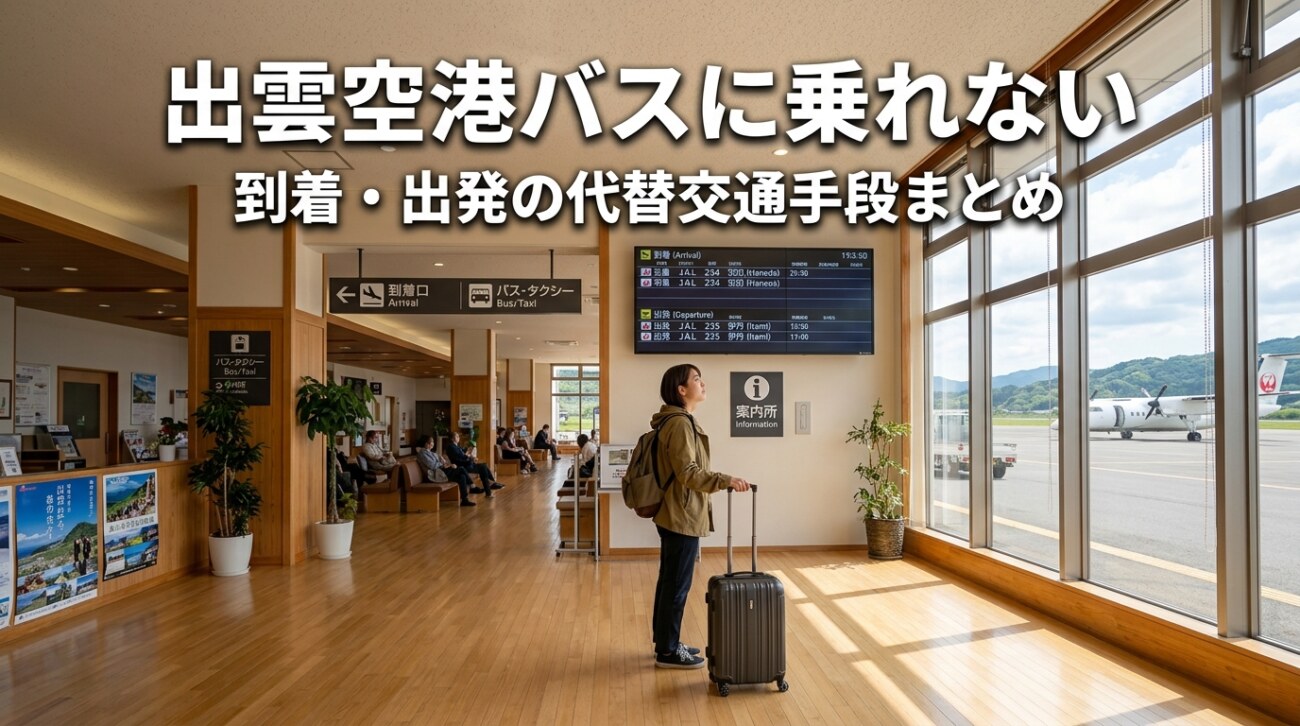 出雲空港のバスに乗れないかも！と不安な方向け｜到着・出発別の代替手段まとめ