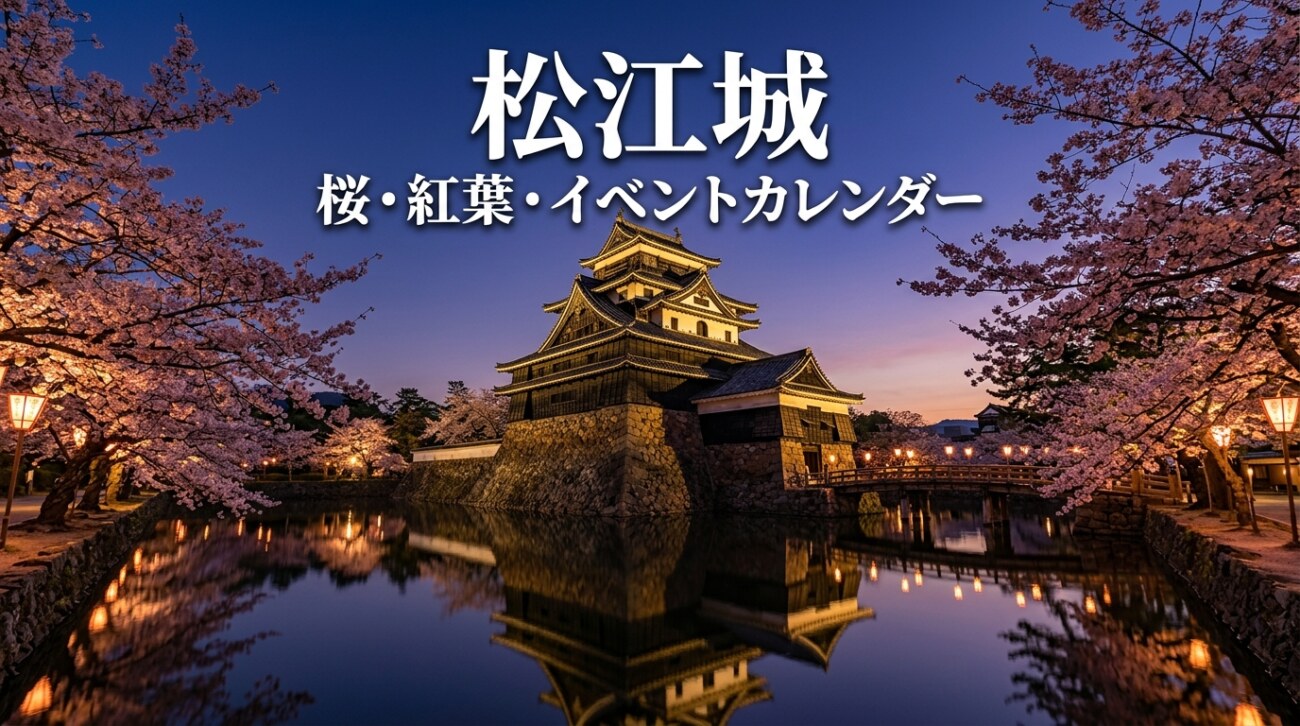 【2026年最新】松江城の桜・紅葉・ライトアップ年間カレンダー|お城まつり・水燈路・大茶会まで