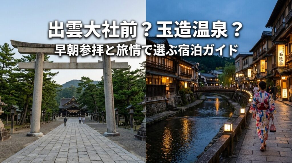 出雲大社前と玉造温泉、どっちに泊まる？早朝参拝・旅情で選ぶ宿泊比較ガイド