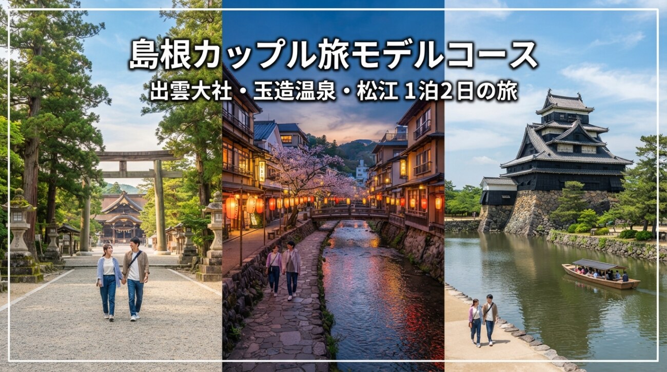 島根カップル旅行モデルコース|出雲大社・玉造温泉・松江を巡る1泊2日プラン【縁結びジンクスの真相も解説】