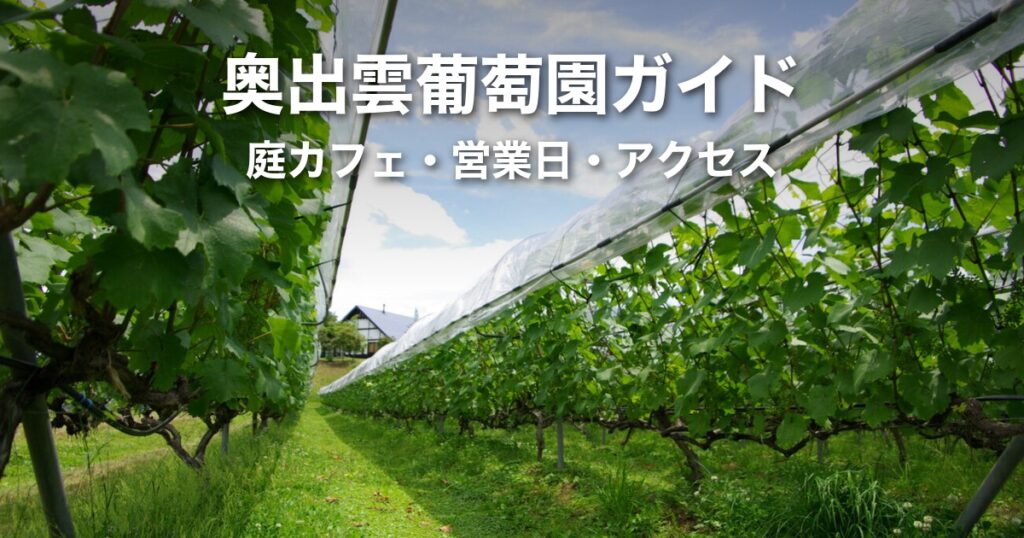 奥出雲葡萄園ガイド｜庭カフェの予約・メニュー・営業日と出雲・松江からのアクセス
